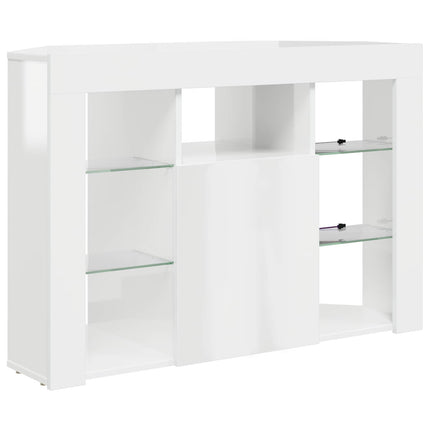 Hörn LED TV-skåp Högblank Vit 100x40x68cm Konstruerat trä
