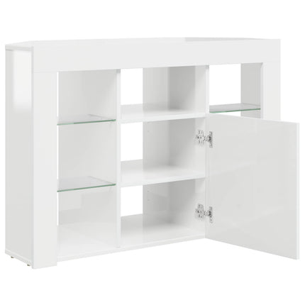 Hörn LED TV-skåp Högblank Vit 100x40x68cm Konstruerat trä