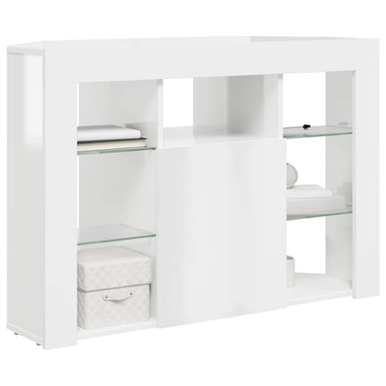 Hörn LED TV-skåp Högblank Vit 100x40x68cm Konstruerat trä