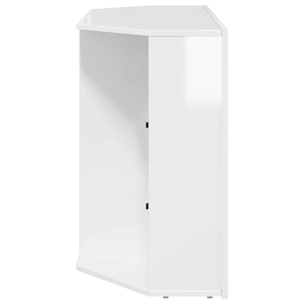 Hörn LED TV-skåp Högblank Vit 100x40x68cm Konstruerat trä
