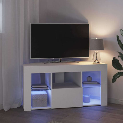 Hörn LED TV-skåp Vit 100 x 40 x 50 cm Konstruerat trä