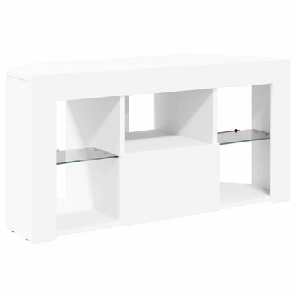 Hörn LED TV-skåp Vit 100 x 40 x 50 cm Konstruerat trä
