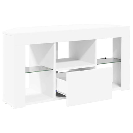 Hörn LED TV-skåp 100 x 40 x 50 cm Vit Konstruerat trä