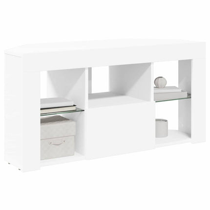 Hörn LED TV-skåp Vit 100 x 40 x 50 cm Konstruerat trä