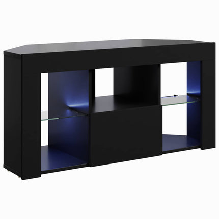 Hörn LED TV-skåp Svart 100 x 40 x 50 cm Konstruerat trä