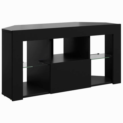 Hörn LED TV-skåp Svart 100 x 40 x 50 cm Konstruerat trä