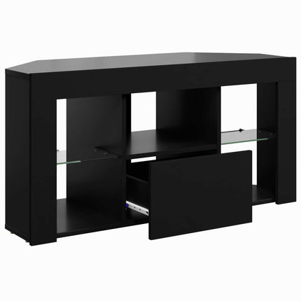 Hörn LED TV-skåp Svart 100 x 40 x 50 cm Konstruerat trä