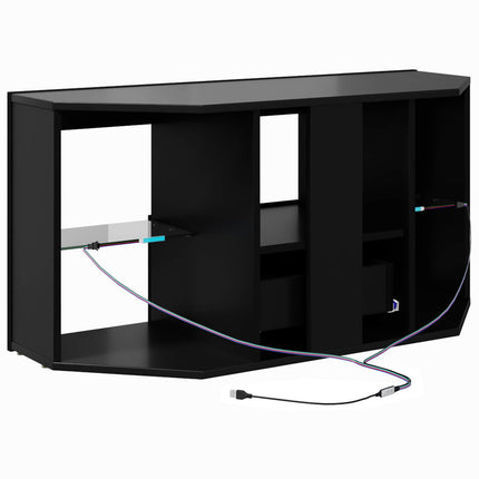 Hörn LED TV-skåp Svart 100 x 40 x 50 cm Konstruerat trä
