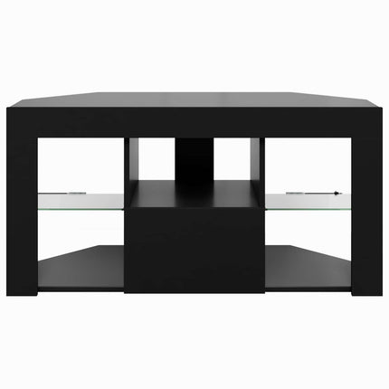 Hörn LED TV-skåp Svart 100 x 40 x 50 cm Konstruerat trä