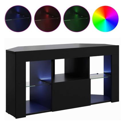 Hörn LED TV-skåp Svart 100 x 40 x 50 cm Konstruerat trä