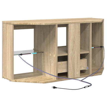 Hörn LED TV-skåp Sonoma-ek 100 x 40 x 50 cm Konstruerat trä