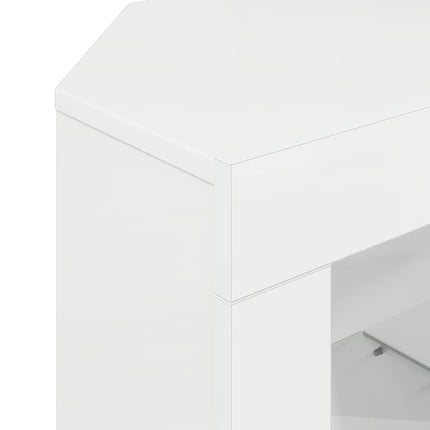 Hörn LED TV-skåp Högblank Vit 100 x 40 x 50 cm Konstruerat trä