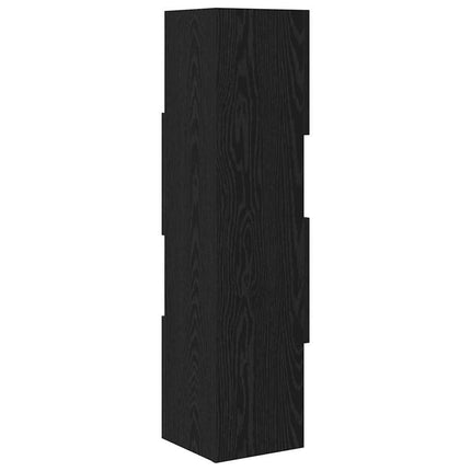 Hörnskåp Svart Ek 25,5x25x102cm Konstruerat trä