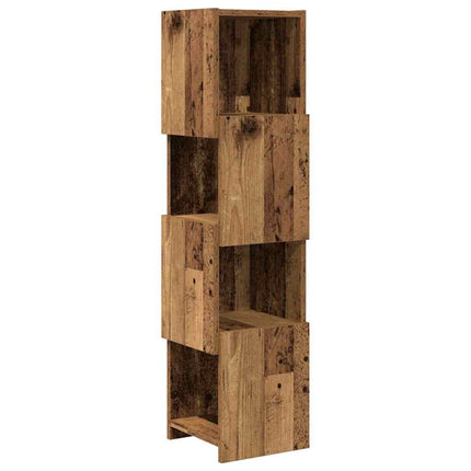 Hörnskåp Gammalt trä 25,5x25x102cm Konstruerat trä