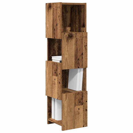 Hörnskåp Gammalt trä 25,5x25x102cm Konstruerat trä
