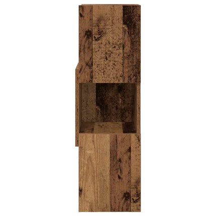 Hörnskåp Gammalt trä 25,5x25x80cm Konstruerat trä