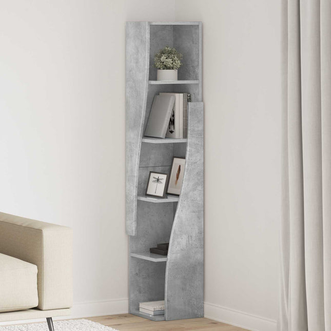 Hörnskåp 27,5x27x140cm Konstruerat trä Betonggrå