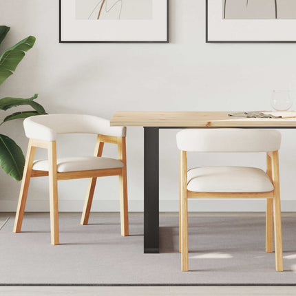 Matstolar 2 pcs Naturfärg 54 x 57 x 73 cm Massiv Gummiträ