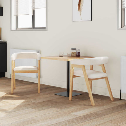 Matstolar 2 pcs Naturfärg 54 x 57 x 73 cm Massiv Gummiträ