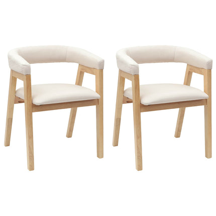 Matstolar 2 pcs Naturfärg 54 x 57 x 73 cm Massiv Gummiträ