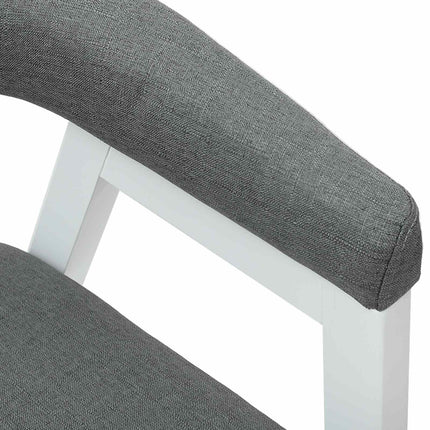Matstolar 2 st Massiv Gummiträ Vit 54 x 57 x 73 cm