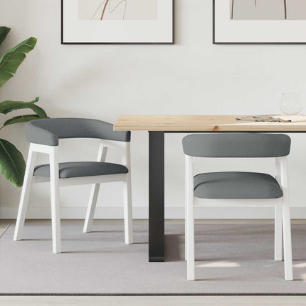 Matstolar 2 pcs Vit 54 x 57 x 73 cm Massiv Gummiträ