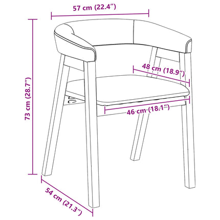 Matstolar 2 pcs Vit 54 x 57 x 73 cm Massiv Gummiträ