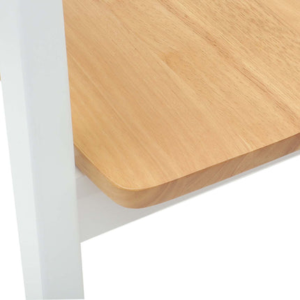 Matstolar 2 st Massiv Gummiträ Vit 54 x 57 x 73 cm