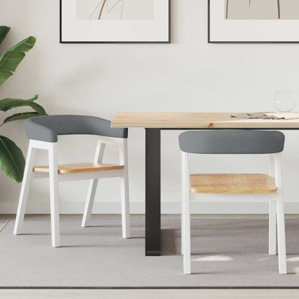 Matstolar 2 pcs Vit 54 x 57 x 73 cm Massiv Gummiträ
