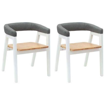 Matstolar 2 pcs Vit 54 x 57 x 73 cm Massiv Gummiträ