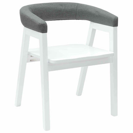 Matstolar 2 st Massiv Gummiträ Vit 54 x 57 x 73 cm