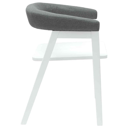 Matstolar 2 st Massiv Gummiträ Vit 54 x 57 x 73 cm