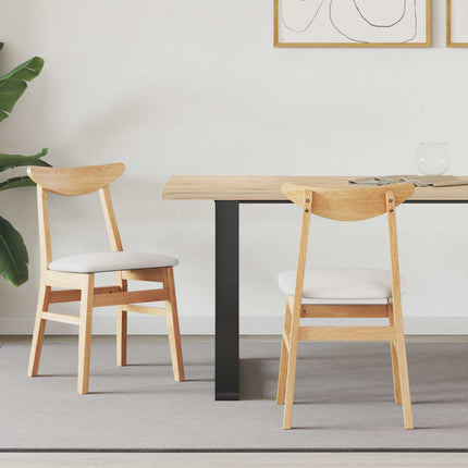 Matstolar 2 pcs Naturfärg 42 x 47,5 x 81 cm Massiv Gummiträ