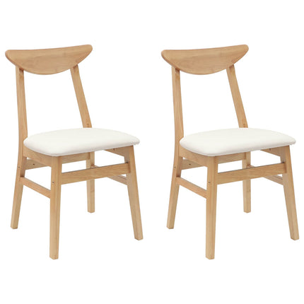 Matstolar 2 pcs Naturfärg 42 x 47,5 x 81 cm Massiv Gummiträ