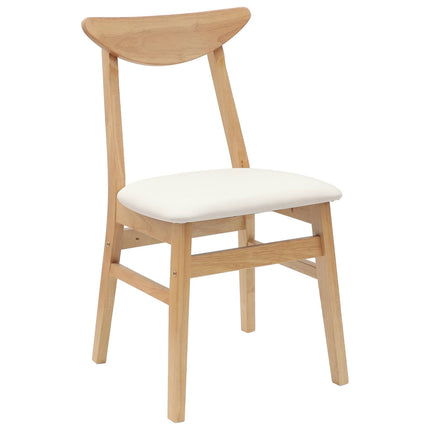 Matstolar 2 pcs Naturfärg 42 x 47,5 x 81 cm Massiv Gummiträ