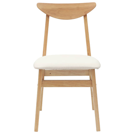 Matstolar 2 pcs Naturfärg 42 x 47,5 x 81 cm Massiv Gummiträ