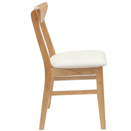 Matstolar 2 st Massiv Gummiträ Naturfärg 42 x 47,5 x 81 cm