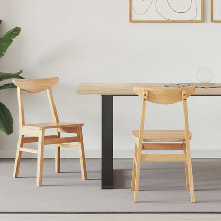 Matstolar 2 pcs Naturfärg 42 x 47,5 x 81 cm Massiv Gummiträ