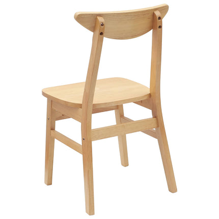 Matstolar 2 st Massiv Gummiträ Naturfärg 42 x 47,5 x 81 cm