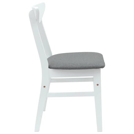Matstolar 2 st Massiv Gummiträ Vit 42 x 47,5 x 81 cm