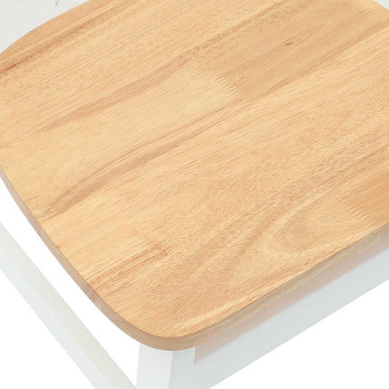 Matstolar 2 st Massiv Gummiträ Vit 42 x 47,5 x 81 cm