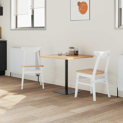 Matstolar 2 pcs Vit 42 x 47,5 x 81 cm Massiv Gummiträ