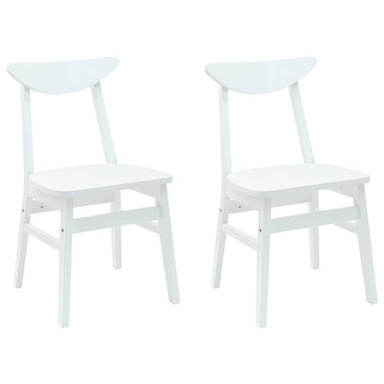 Matstolar 2 pcs Vit 42 x 47,5 x 81 cm Massiv Gummiträ