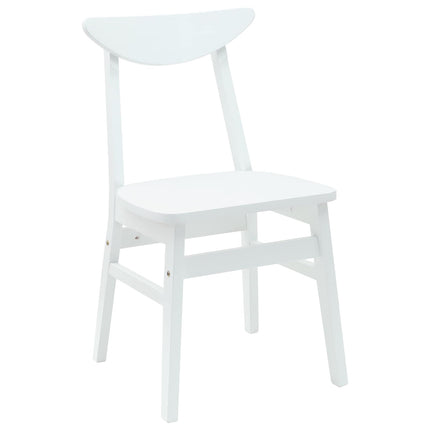 Matstolar 2 pcs Vit 42 x 47,5 x 81 cm Massiv Gummiträ