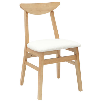 Matstolar 2 st Massiv Gummiträ Naturfärg 42 x 47,5 x 81 cm