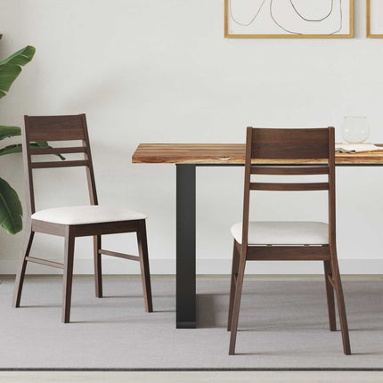 Matstolar 2 pcs Ljusbrun 43 x 54 x 89 cm Massiv Gummiträ