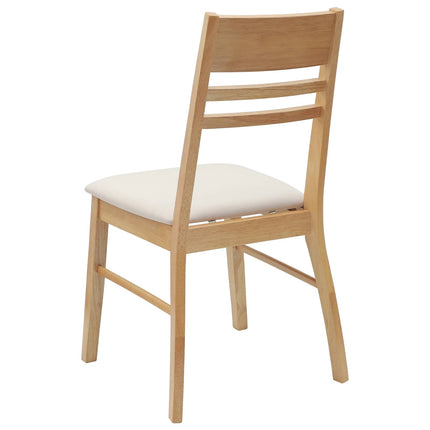 Matstolar 2 st Massiv Gummiträ Naturfärg 43 x 54 x 89 cm
