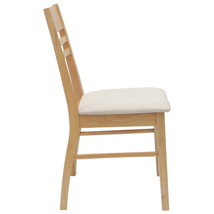 Matstolar 2 st Massiv Gummiträ Naturfärg 43 x 54 x 89 cm