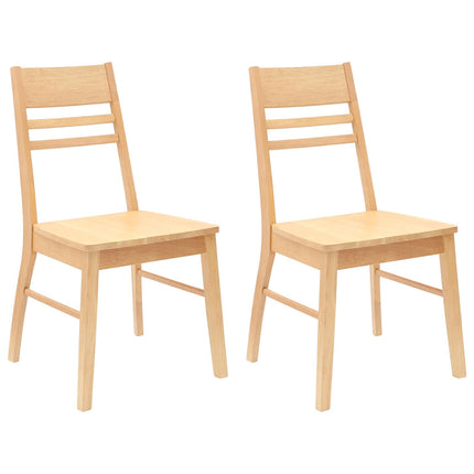 Matstolar 2 pcs Naturfärg 43 x 54 x 89 cm Massiv Gummiträ