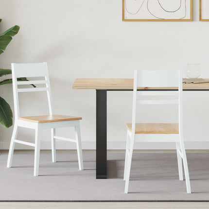Matstolar 2 pcs Vit 43 x 54 x 89 cm Massiv Gummiträ